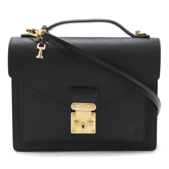 Louis Vuitton Black Monceau Noir Shoulder Bag Epi - Picture 1 of 6